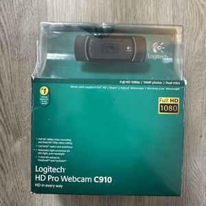 Logitech C910 HD Pro Webcam Full 1080P for Windows PC Computer Camera Open Box